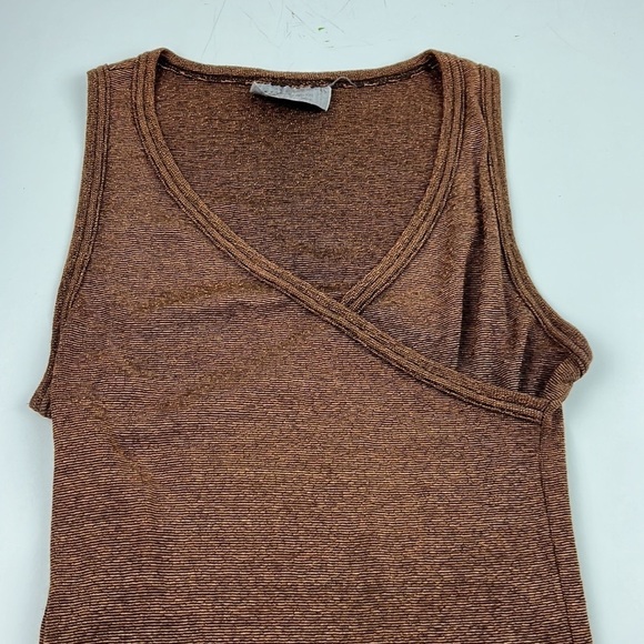 Anthropologie Michael StarsMetallic Bronze Ribbed  Tank Tops - Picture 3 of 7
